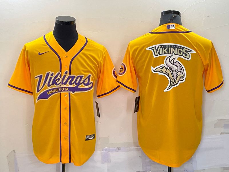 Men Minnesota Vikings Blank Yellow 2022 Nike Co branded NFL Jerseys1
